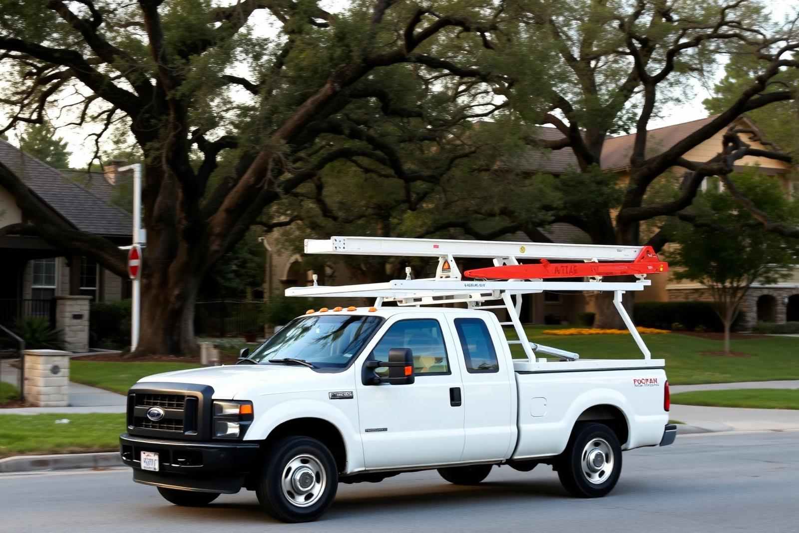 Restoration crew working on a damaged home at dusk