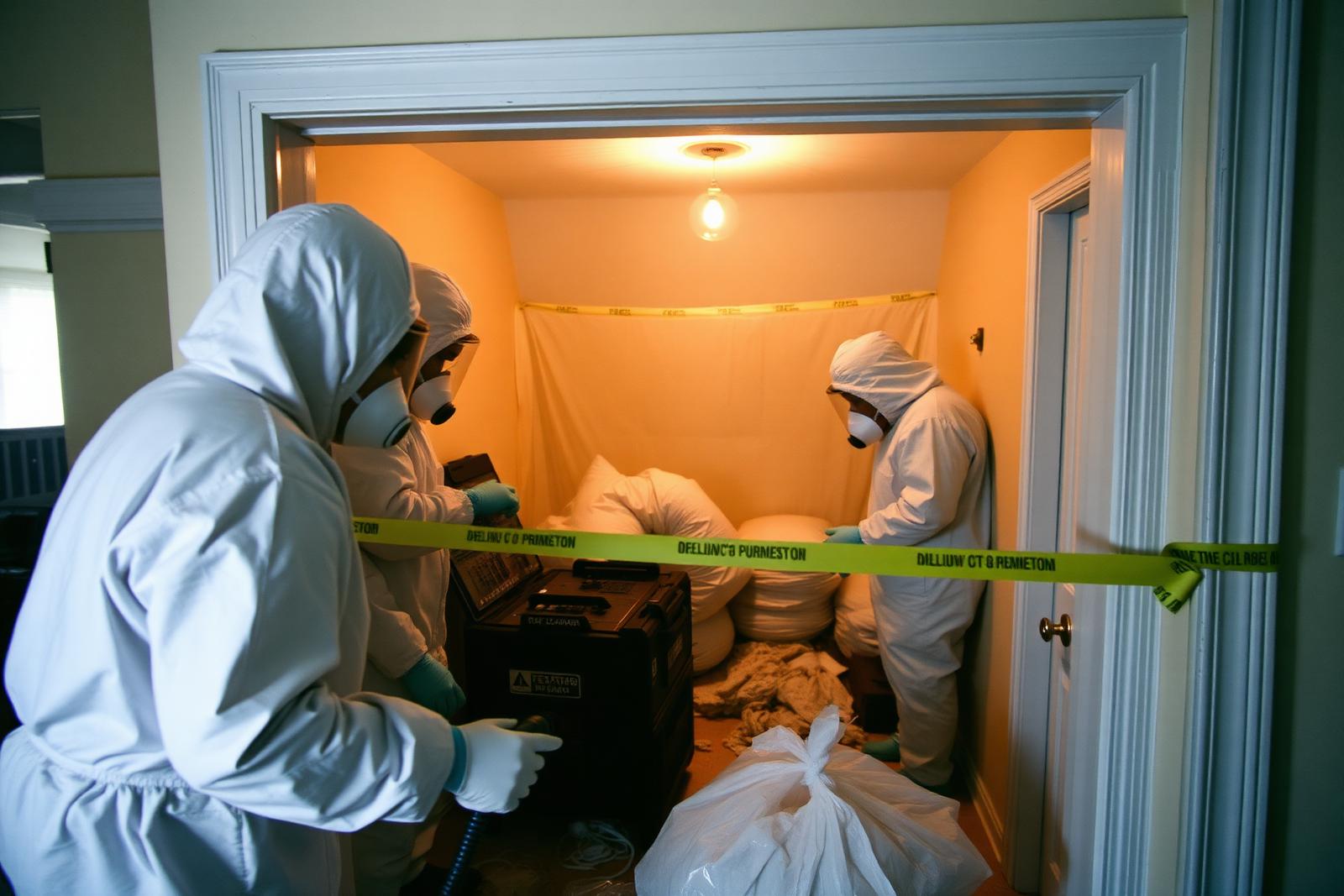 Technician performing asbestos work