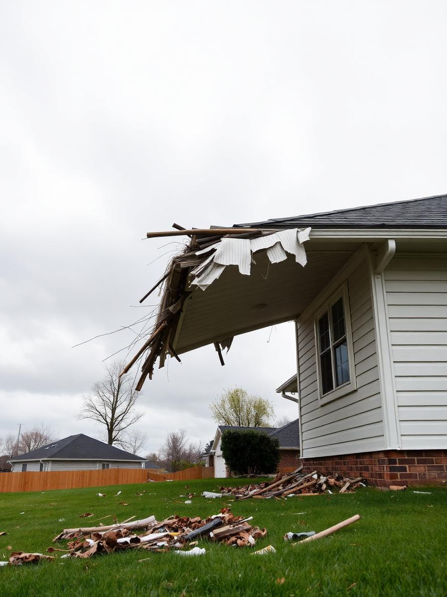 Visible signs of damage requiring hurricane damage