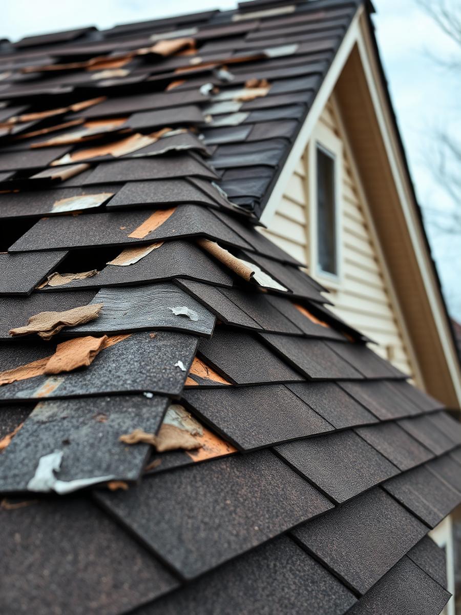 Visible signs of damage requiring roof replacement